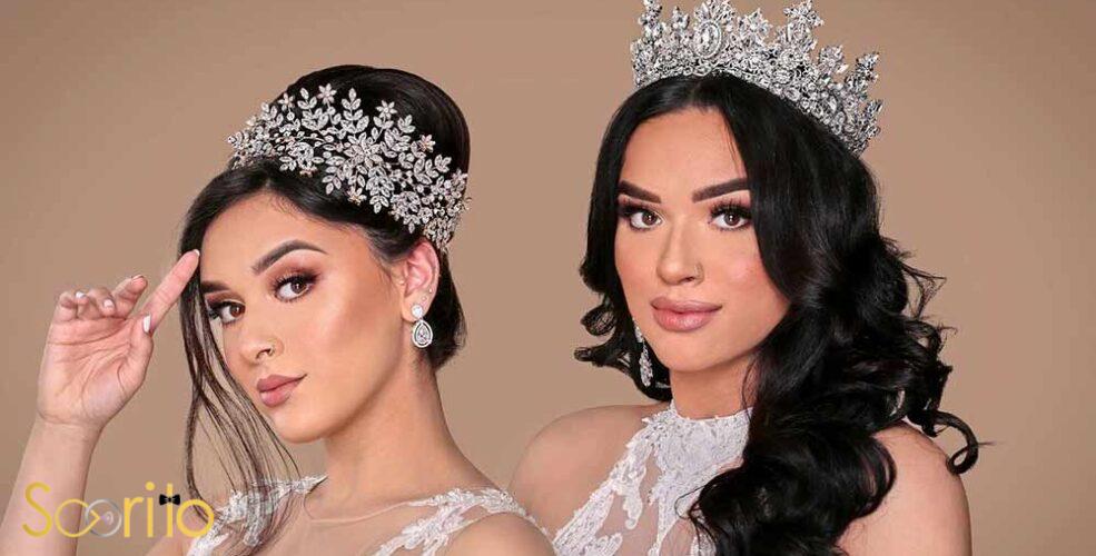 شنیون عروس با تاج