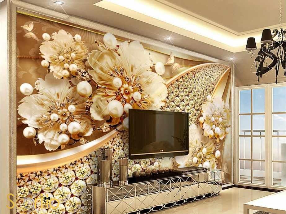 کاغذ دیواری پشت تلویزیون