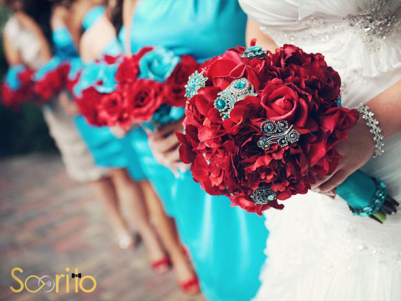 ایده‌های رنگی و تم‌های تابستانی عروس و ساقدوش آبی و قرمز